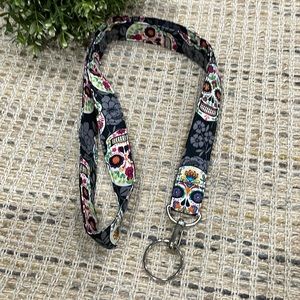 Vera Bradley Quilted Lanyard Dia De Los Muertos Design
